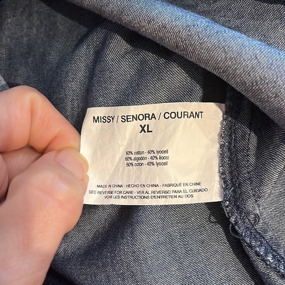 Erika Denim Button Down Long Sleeves Shirt Size XL - Picture 5 of 8